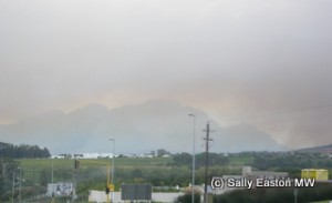 Bush fire smoke over Simonsberg in South Africa, 2009